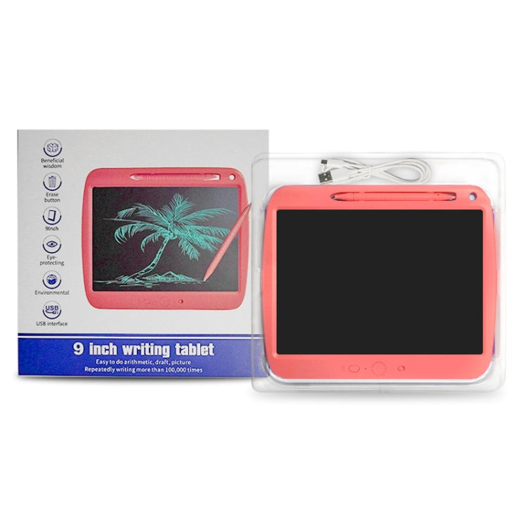 9 Inch Charging LCD Copy Writing Panel Transparent Electronic Writing Board, Specification: Monochrome Lines (Pink) - free shipping - PMC TechLife - Order now!