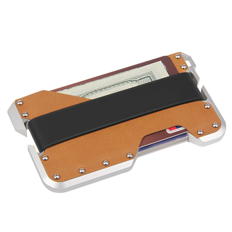 JK02 Metal Card Holder RFID Anti-Theft  Leather Wallet EDC Multifunctional Stainless Steel Aluminum Alloy Card Holder(Silver + Khaki  + Black) - free shipping - PMC TechLife - Order now!