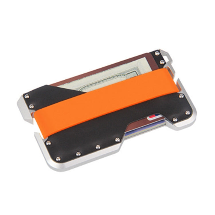 JK02 Metal Card Holder RFID Anti-Theft  Leather Wallet EDC Multifunctional Stainless Steel Aluminum Alloy Card Holder(Silver  + Black  + Orange) - free shipping - PMC TechLife - Order now!