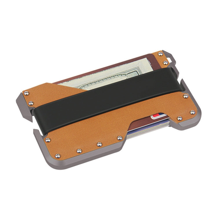 JK02 Metal Card Holder RFID Anti-Theft  Leather Wallet EDC Multifunctional Stainless Steel Aluminum Alloy Card Holder(Gray + Khaki  + Black) - Antimagnetic RFID Package by PMC TechLife | Online Shopping South Africa | PMC TechLife | Buy Now Pay Later Mobicred