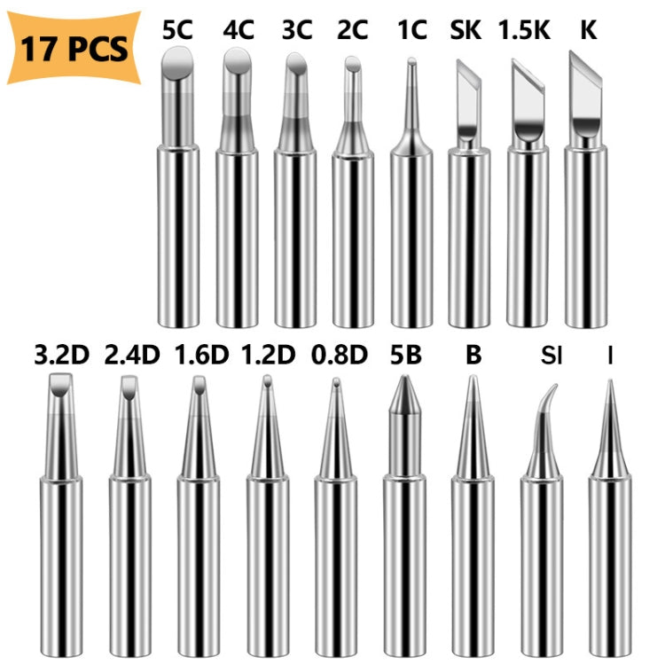 17 PCS / Set Soldering Tips 936 Soldering Station Pure Copper Soldering Iron Tips Lead-Free Soldering Iron Tips - free shipping - PMC TechLife - Order now!