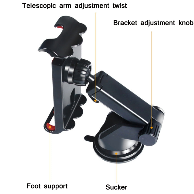 2 PCS Car Mobile Phone Tablet Suction Cup Holder(Black) - Car Holders by PMC TechLife | Online Shopping South Africa | PMC TechLife