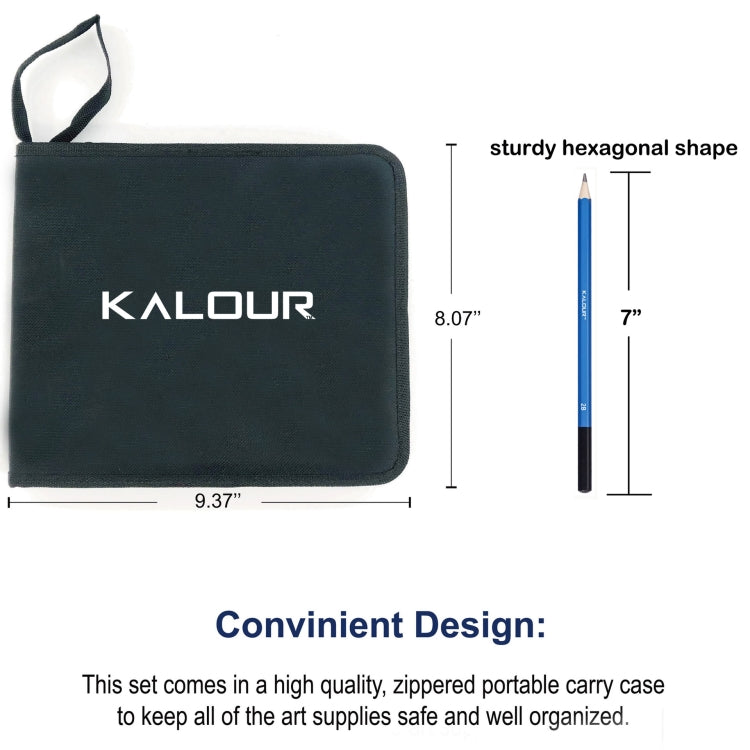 KALOUR 33 in 1 Sketch Pencil Set Beginner Brush Art Supplies(Black) - Art Supplies by KALOUR | Online Shopping South Africa | PMC TechLife | Buy Now Pay Later Mobicred