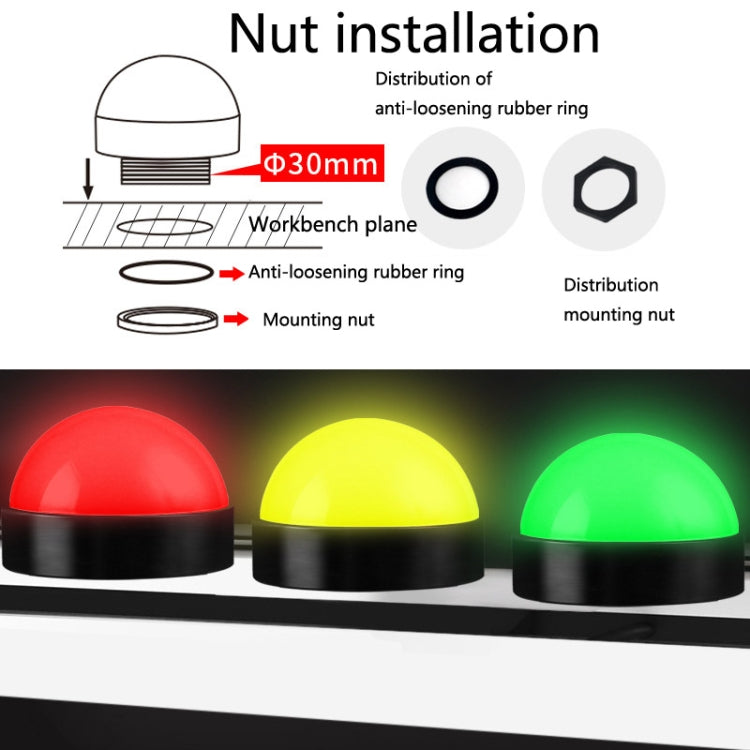 24V Safety Three-Color Warning Light Alarm LED Hemispherical Waterproof Indicator(Audible) - Special Engineering Lighting by PMC TechLife | Online Shopping South Africa | PMC TechLife | Buy Now Pay Later Mobicred