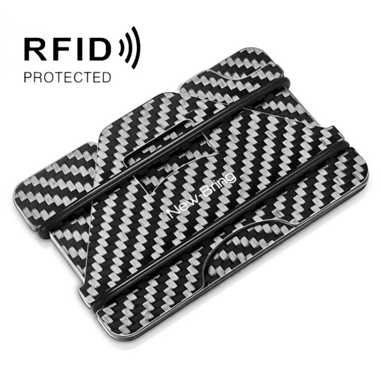 New Bring Metal Card Holder Anti-Demagnetization Anti-Theft Brush Anti-RFID Card Holder Ultra-Thin Card Holder Men Wallet(Carbon Fiber) - Antimagnetic RFID Package by New Bring | Online Shopping South Africa | PMC TechLife | Buy Now Pay Later Mobicred
