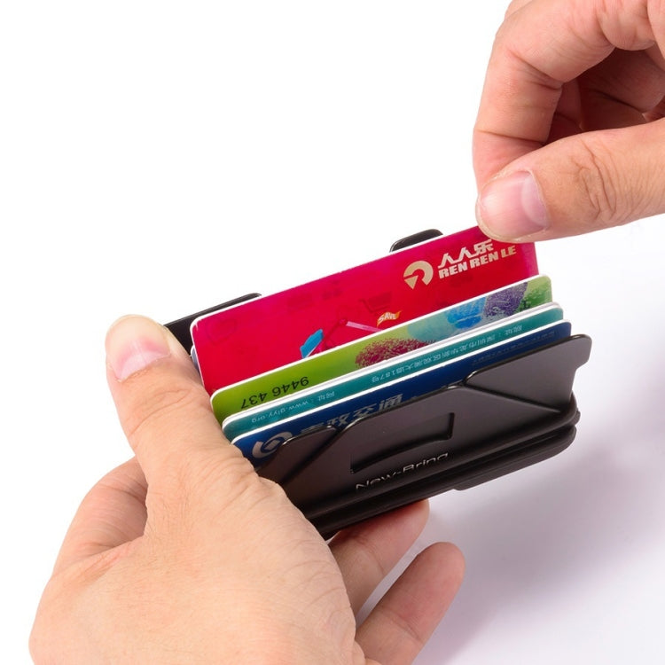 New Bring Metal Card Holder Anti-Demagnetization Anti-Theft Brush Anti-RFID Card Holder Ultra-Thin Card Holder Men Wallet(Carbon Fiber) - Antimagnetic RFID Package by New Bring | Online Shopping South Africa | PMC TechLife | Buy Now Pay Later Mobicred