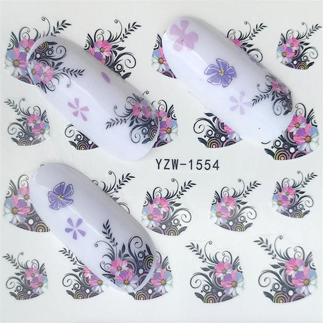 10 PCS Summer Colorful Nail Sticker Water Transfer Nail Decorations(YZW-1554) - Nail Stickers by PMC TechLife | Online Shopping South Africa | PMC TechLife