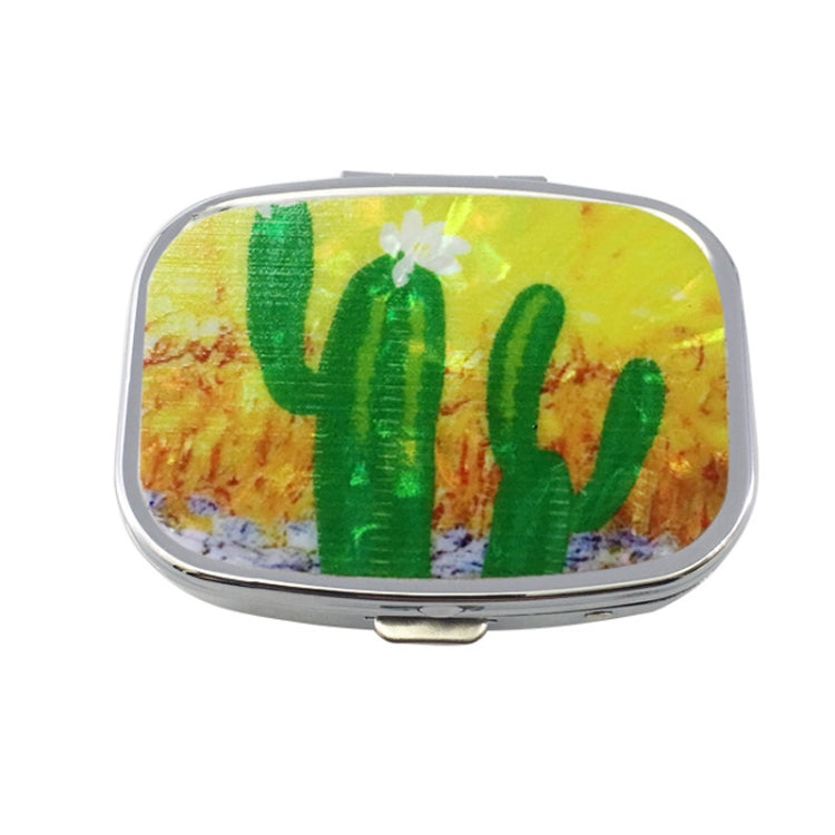 2 PCS Y10336 Two-Compartment Metal Portable Pill Box(Cactus) - free shipping - PMC TechLife - Order now!