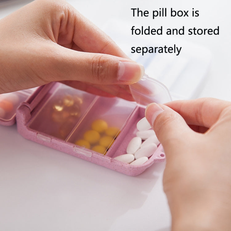 6 PCS C1617 Portable Dispensing Sealed Pill Box Wheat Straw Large-capacity Storage Box(Pink) - free shipping - PMC TechLife - Order now!