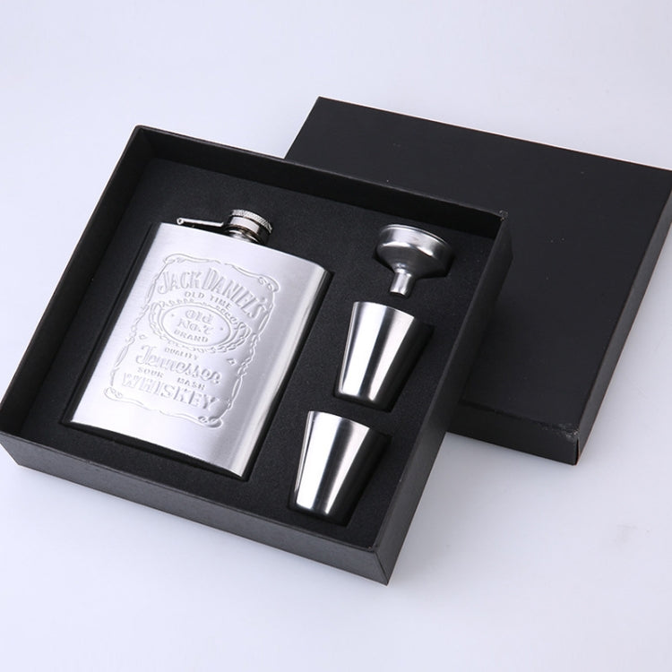 Portable Stainless Steel Hip Flask Set With Wine Glass Funnel(7OZ Jack Black Core) - Condiment Bottles & Hip Flasks by PMC TechLife | Online Shopping South Africa | PMC TechLife
