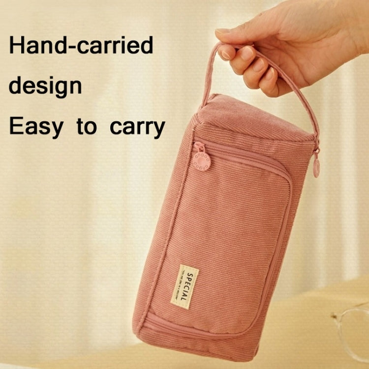 Angoo Student Large-Capacity Stationery Bag Portable Gift Cosmetic Bag(Bean Pink Corduroy) - free shipping - PMC TechLife - Order now!