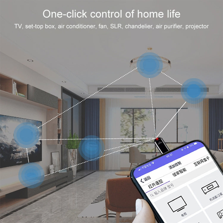 R09 Mobile Phone Intelligent Remote Control Infrared Mobile Phone Remote Control, Interface: 8 Pin (Black) - Phone Remote Control by PMC TechLife | Online Shopping South Africa | PMC TechLife | Buy Now Pay Later Mobicred