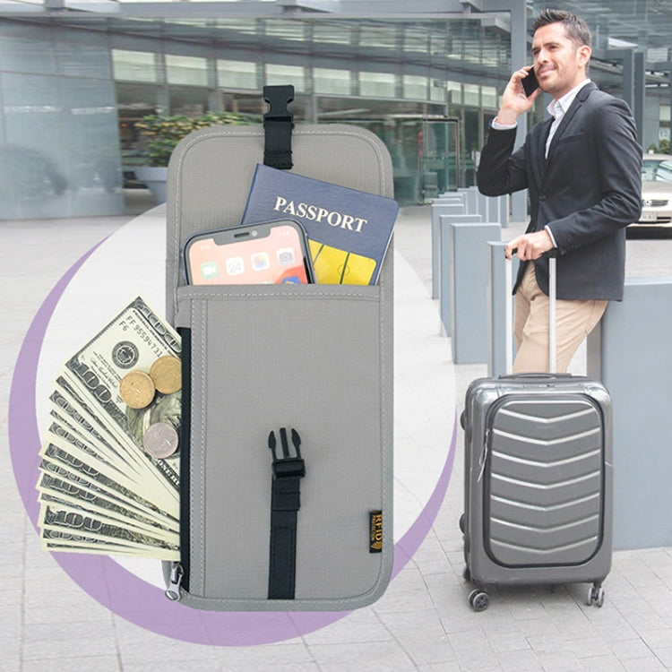 1062 Travel Passport Bag RFID Multi-Function Document Holder Hanging Neck Ticket Protective Case(Light Grey) - free shipping - PMC TechLife - Order now!
