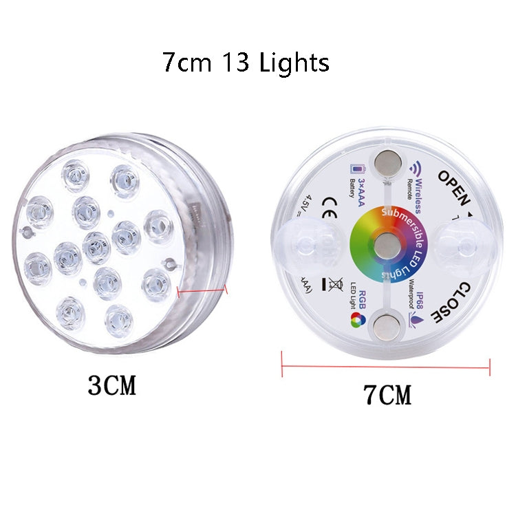 LED Remote Control Diving Light Pool Waterproof Underwater Lamp, Spec: 7cm 13 LEDs+IR 28-key Remote Control(1 PC + 1 Remote Control) - Underwater Lights by PMC TechLife | Online Shopping South Africa | PMC TechLife