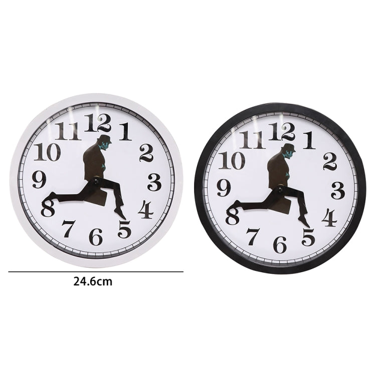 Walking Clock Businessman Briefcase Glass Wall Clock Personality Clock Decoration Round Clock(White) - Wall Clock by PMC TechLife | Online Shopping South Africa | PMC TechLife