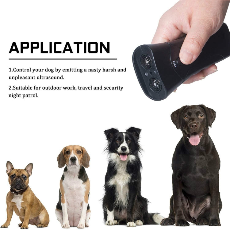 LED Flashlight Ultrasonic Dog Repeller Portable Dog Trainer, Colour: Single-headed Black(Colorful Package) - Training Aids by PMC TechLife | Online Shopping South Africa | PMC TechLife