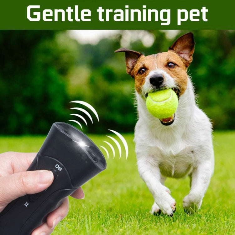 LED Flashlight Ultrasonic Dog Repeller Portable Dog Trainer, Colour: Single-headed Black(Colorful Package) - Training Aids by PMC TechLife | Online Shopping South Africa | PMC TechLife