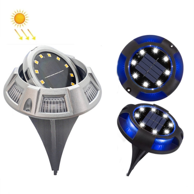 Outdoor Solar Underground Lamp Rotating Buried Lawn Lamp , Spec: 12 LEDs White+Blue Light (Aluminum Shell) - Buried Lights by PMC TechLife | Online Shopping South Africa | PMC TechLife