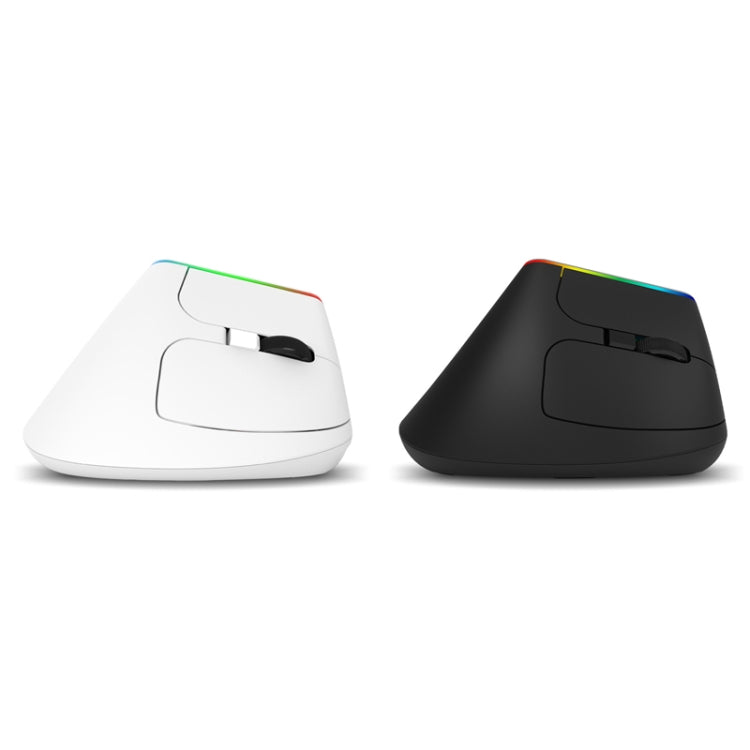 DELUX M618C 6 Keys 1600 DPI RGB Vertical Wireless Bluetooth Dual Mode Mouse(Black) - Wireless Mice by DELUX | Online Shopping South Africa | PMC TechLife | Buy Now Pay Later Mobicred