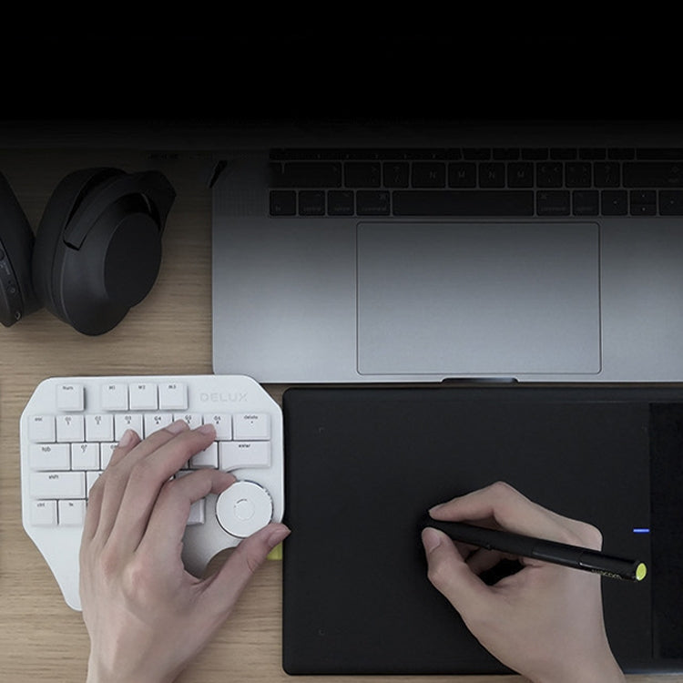 DELUX T11 29 Keys Single-Hand Keyboard Shortcut Key Speech Tool Flat Keyboard, Colour: Dark Grey - free shipping - PMC TechLife - Order now!