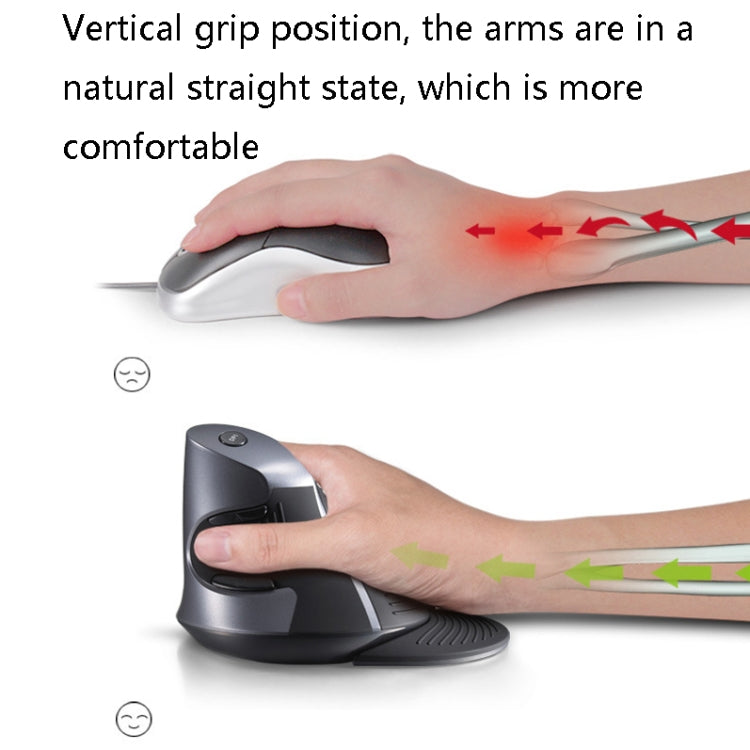 DELUX M618 6-Keys Vertical Snail Ergonomic Wireless Mouse(Black) - Wireless Mice by DELUX | Online Shopping South Africa | PMC TechLife | Buy Now Pay Later Mobicred