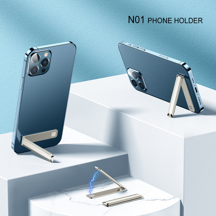 Oatsbasf 03654 Mini Mobile Phone Holder Back Sticker Portable Folding Desktop Multifunctional Magnetic Stand(Grey) - free shipping - PMC TechLife - Order now!