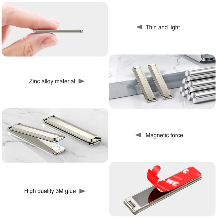 Oatsbasf 03654 Mini Mobile Phone Holder Back Sticker Portable Folding Desktop Multifunctional Magnetic Stand(Grey) - free shipping - PMC TechLife - Order now!