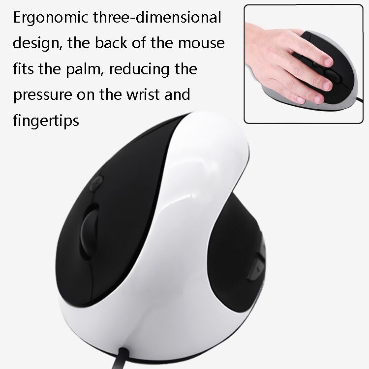 JSY-05 6 Keys Wired Vertical Mouse Ergonomics Brace Optical Mouse(Blue) - free shipping - PMC TechLife - Order now!