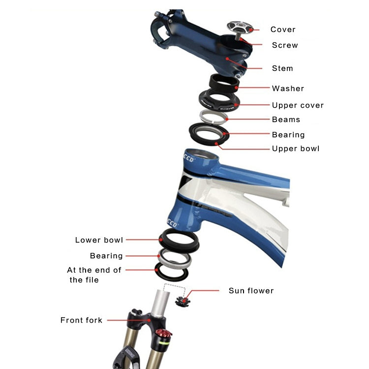 MEROCA Bearing Bowl Mountain Tower 44mm Built-In Straight Tube Bowl(Black) - free shipping - PMC TechLife - Order now!