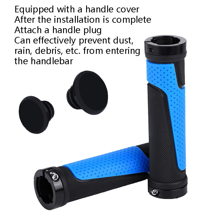 2 Pairs BG-0404 Bicycle Rubber Handle Cover The Mountain Bike Bilateral Lock Dead Anti-Slip Handle Cover(Grey) - Bicycle Grips by PMC TechLife | Online Shopping South Africa | PMC TechLife