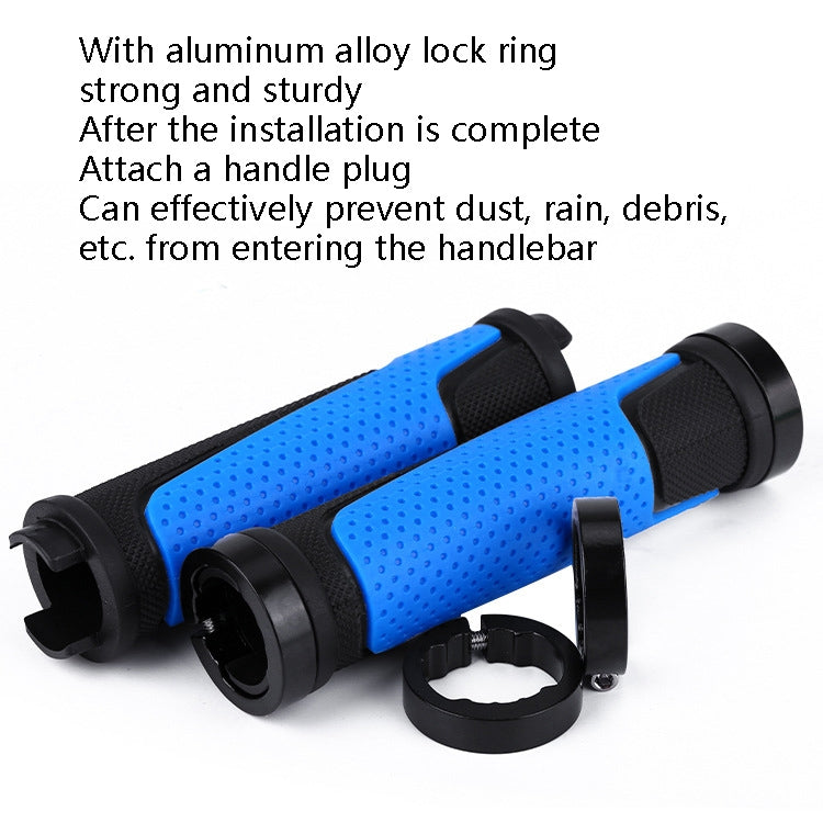 2 Pairs BG-0404 Bicycle Rubber Handle Cover The Mountain Bike Bilateral Lock Dead Anti-Slip Handle Cover(Grey) - Bicycle Grips by PMC TechLife | Online Shopping South Africa | PMC TechLife