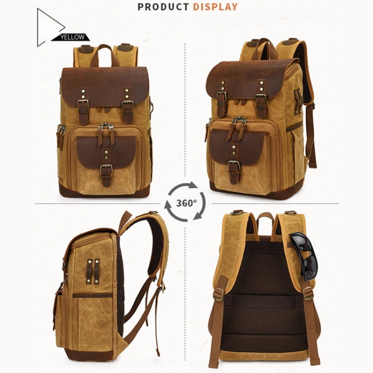 K-86 Casual Shoulder Camera Bag Contrast Waterproof Batik Canvas Single Digital Camera Photo Backpack(Gray) - Backpack by PMC TechLife | Online Shopping South Africa | PMC TechLife