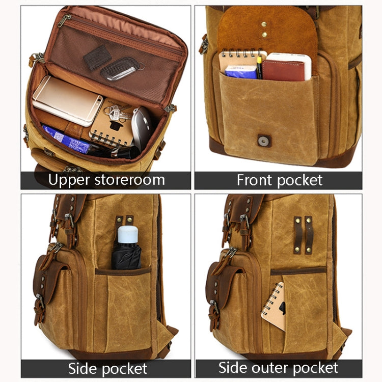 K-86 Casual Shoulder Camera Bag Contrast Waterproof Batik Canvas Single Digital Camera Photo Backpack(Gray) - Backpack by PMC TechLife | Online Shopping South Africa | PMC TechLife