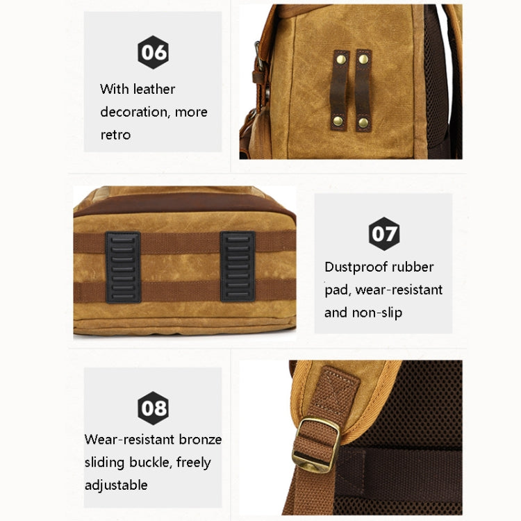 K-86 Casual Shoulder Camera Bag Contrast Waterproof Batik Canvas Single Digital Camera Photo Backpack(Gray) - Backpack by PMC TechLife | Online Shopping South Africa | PMC TechLife