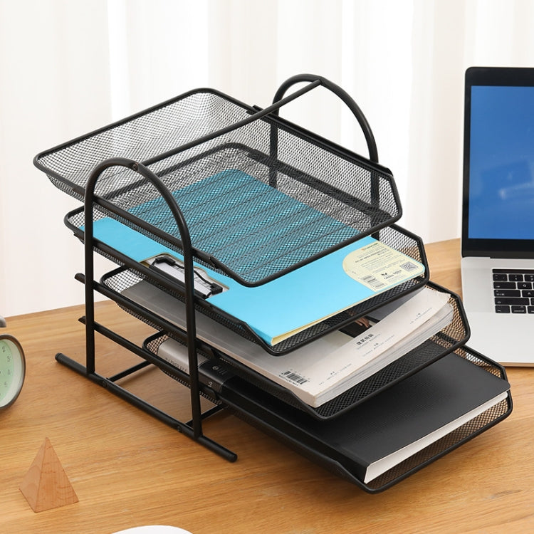 Net-Shaped File Rack Data Storage Frame Storage Rack Metal File Management Rack,Style: Four-layer - File Folder by PMC TechLife | Online Shopping South Africa | PMC TechLife
