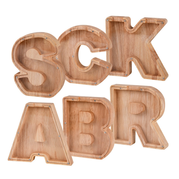 Wooden English Alphabet Piggy Bank Transparent Acrylic Piggy Bank(R) - free shipping - PMC TechLife - Order now!