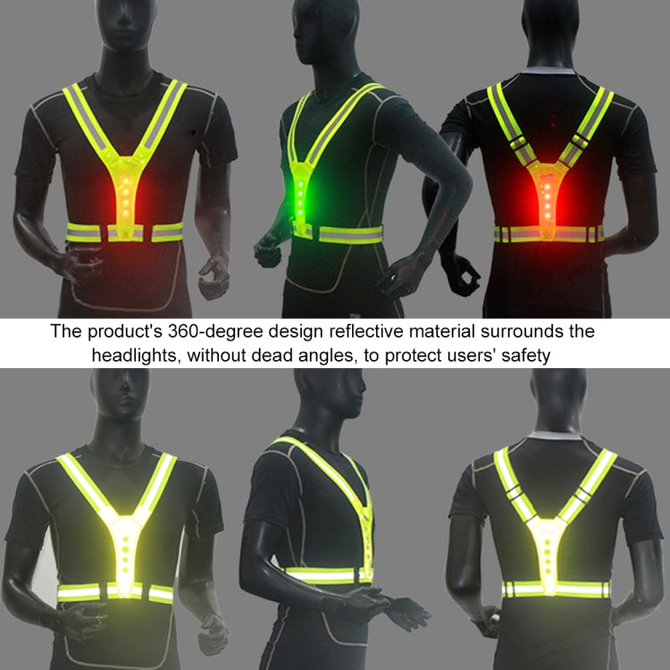 LED Reflective Vest High Stretch Outdoor Reflective Vest Traffic Safety Reflective Clothing(Orange) - Reflective Safety Clothing by PMC TechLife | Online Shopping South Africa | PMC TechLife | Buy Now Pay Later Mobicred