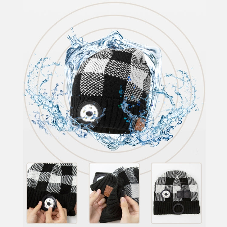 M3-BL Bluetooth LED Music Headset Hat Lady Warm Night Lighting Hat(Black Red) - Smart Hats by PMC TechLife | Online Shopping South Africa | PMC TechLife | Buy Now Pay Later Mobicred