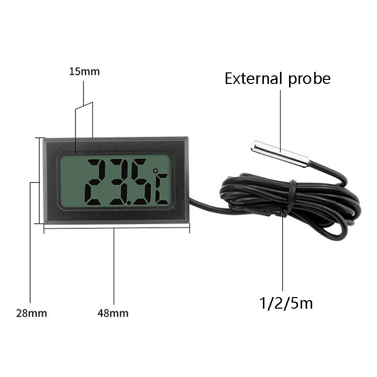 2 PCS Fish Tank Digital Thermometer Waterproof Probe Electronic Measuring Thermometer, Line Length:  2m (White) - Thermometer by PMC TechLife | Online Shopping South Africa | PMC TechLife