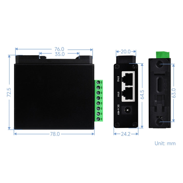 Waveshare RS232 RS485 To RJ45 Ethernet Serial Server, Spec: RS232 RS485 TO POE ETH (B) - Other Accessories by Waveshare | Online Shopping South Africa | PMC TechLife | Buy Now Pay Later Mobicred