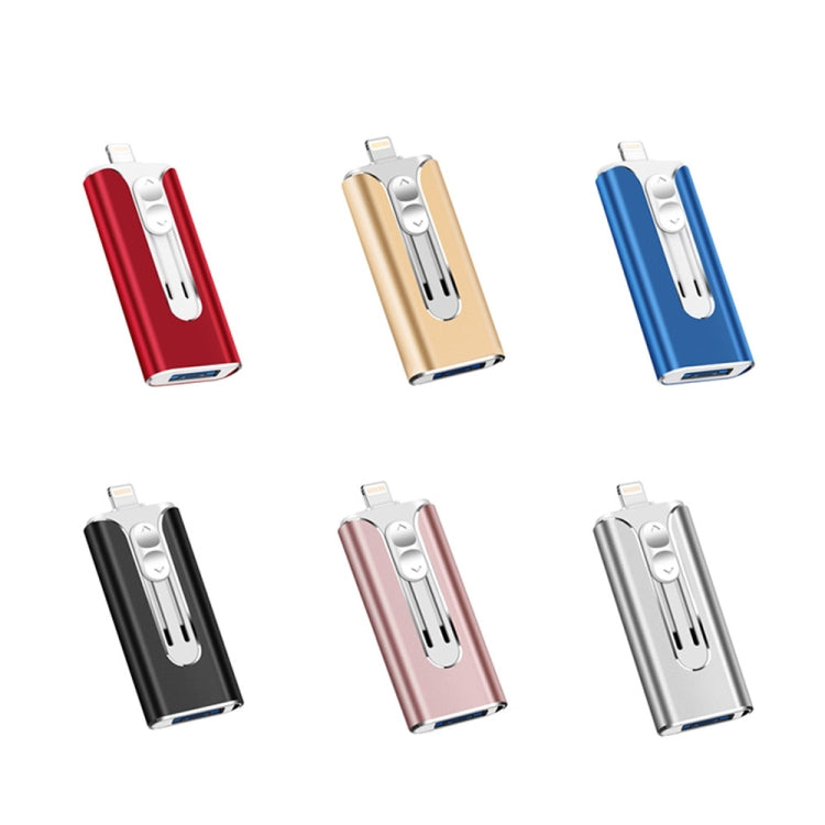 128GB Micro USB + 8 Pin + USB 2.0 3 in 1 Mobile Phone Computer U-Disk(Gold) - U Disk & Card Reader by PMC TechLife | Online Shopping South Africa | PMC TechLife | Buy Now Pay Later Mobicred