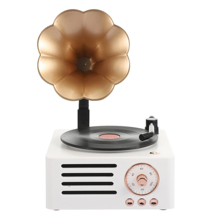 T15 Petunia Retro Vinyl Record Player Wireless Multifunction Mini Bluetooth Audio(White) - Mini Speaker by PMC TechLife | Online Shopping South Africa | PMC TechLife