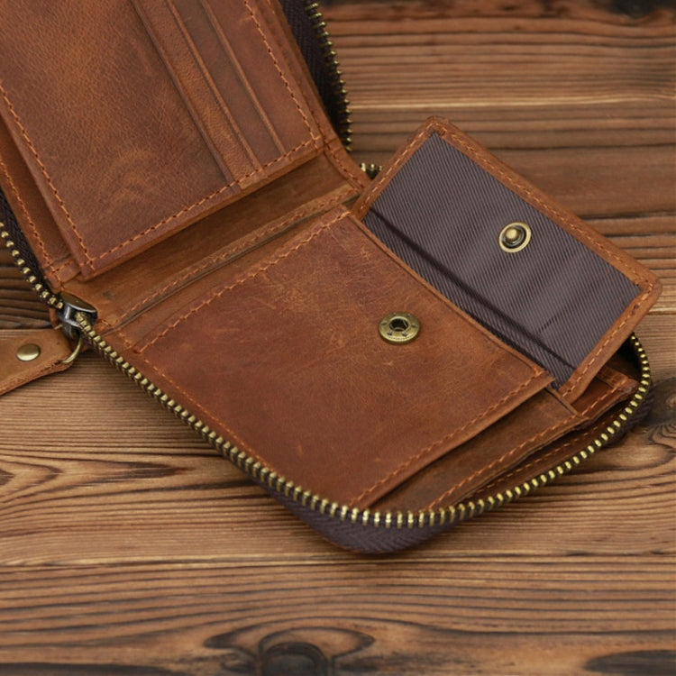 9039 RFID Antimagnetic Leather Zipper Wallet(Horizontal 4) - free shipping - PMC TechLife - Order now!