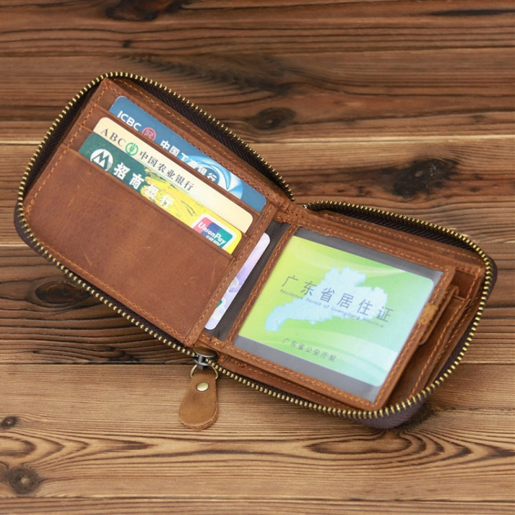 9039 RFID Antimagnetic Leather Zipper Wallet(Horizontal 4) - free shipping - PMC TechLife - Order now!