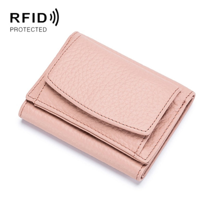 CL-2753 Leather RFID Short Coin Purse Wallet(Light Pink) - free shipping - PMC TechLife - Order now!