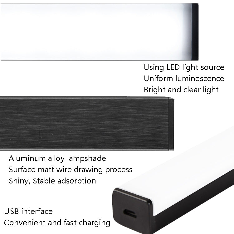 LED Human Body Induction Lamp Long Strip Charging Cabinet Lamp Strip, Size: 15cm(Silver and White Light) - Sensor LED Lights by PMC TechLife | Online Shopping South Africa | PMC TechLife