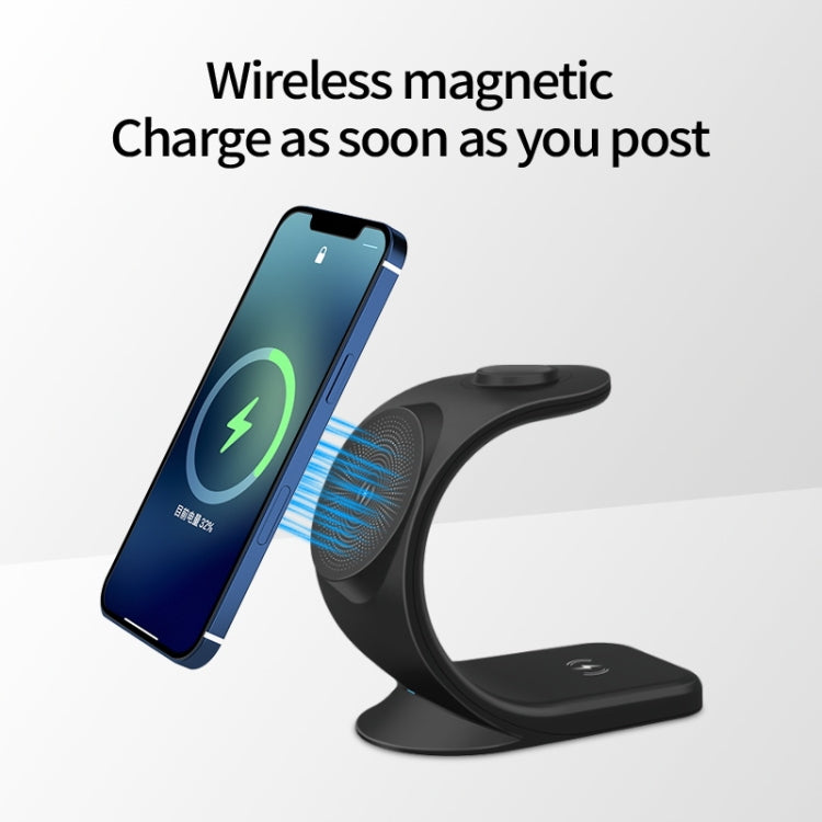 OJD-83 3 in 1 Magnetic Suction Vertical Bracket Wireless Charger for Mobile Phone & iWatch & AirPods(White) - Wireless Charger by PMC TechLife | Online Shopping South Africa | PMC TechLife
