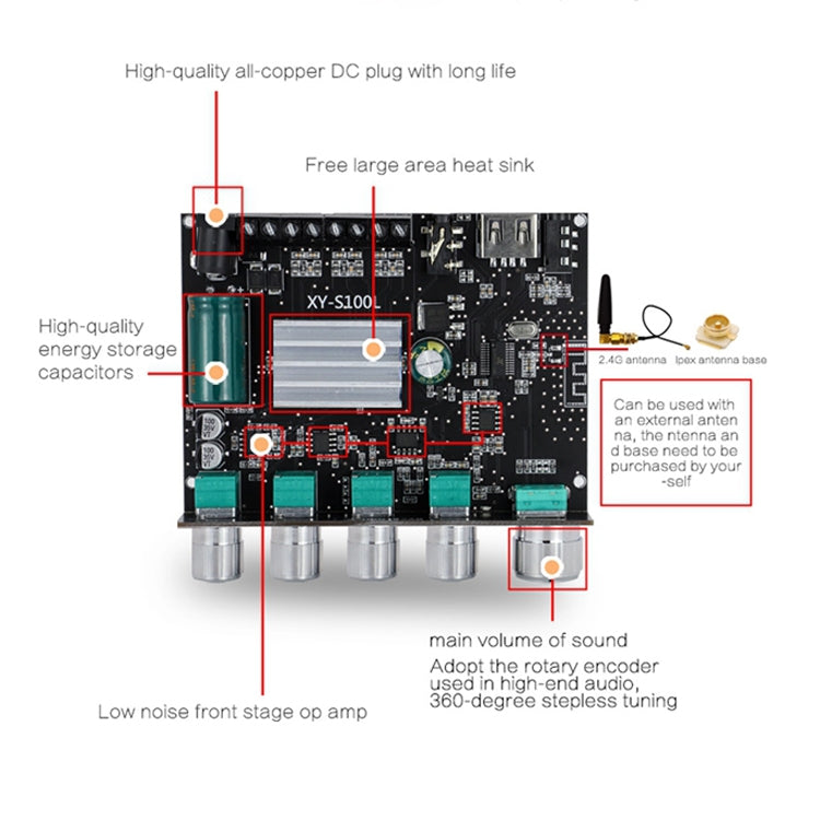 XINYI XY-S100L Sini Audio Channel 2.1 Bluetooth Power Board Module(S100L) - Breadboard / Amplifier Board by PMC TechLife | Online Shopping South Africa | PMC TechLife