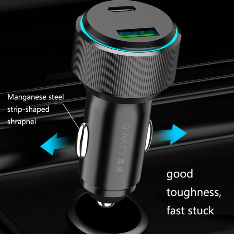 QIAKEY TM328L Dual Port Fast Charge Car Charger - Car Charger by QIAKEY | Online Shopping South Africa | PMC TechLife
