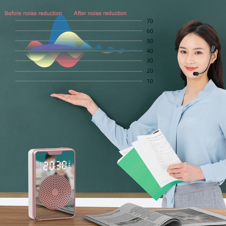 ZXL-H3 Portable Teaching Microphone Amplifier with Time Display, Spec: Wired Version (White) - Loudspeaker by PMC TechLife | Online Shopping South Africa | PMC TechLife